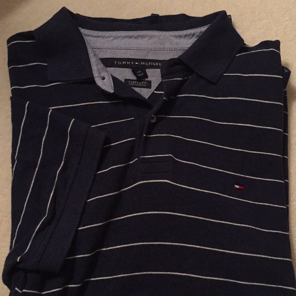 Tommy Hilfiger Blue/White Stripe SS Polo